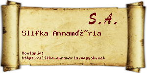 Slifka Annamária névjegykártya